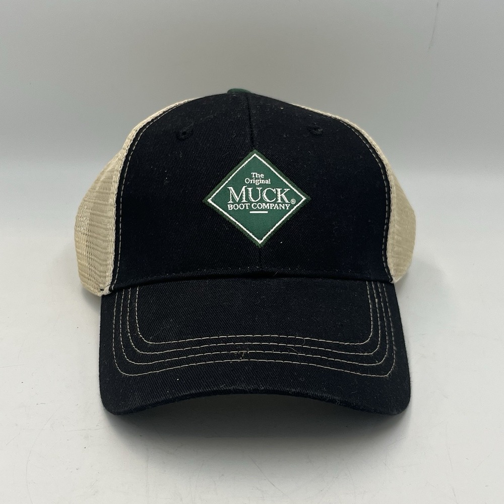 NEW Muck Boot Company Trucker Hat‎ Cap Strapback Black/Tan
